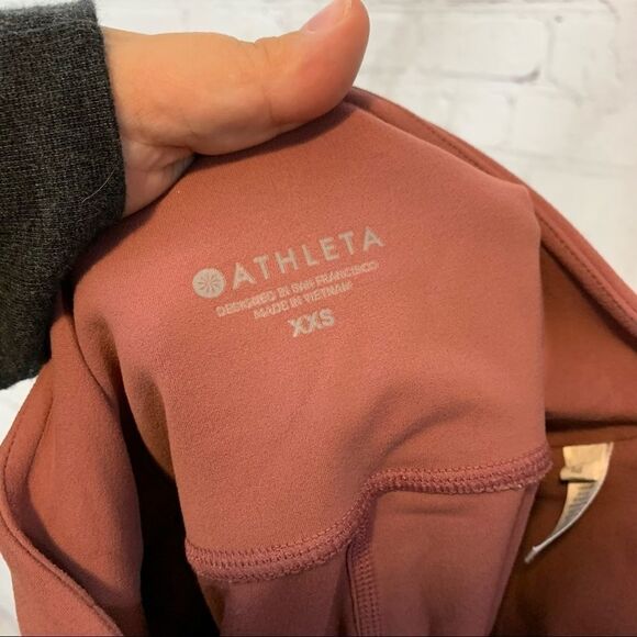 Athleta Salutation Pocket Tight Legging XXS Side Pockets Mesh Mauve - Picture 11 of 16